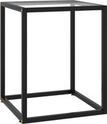 vidaXL Mesa de centro 40x40x50 cm preto com vidro temperado