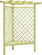 vidaXL Pérgola de canto com banco 130x130x197 cm pinho impregnado