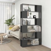 vidaXL Estante/divisória 100x24x188 cm cinzento brilhante