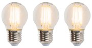 Conjunto de 3 lâmpadas LED reguláveis E27 globo P45 5W 470lm 2700K