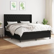 vidaXL Cama com molas/colchão 160x200 cm tecido preto