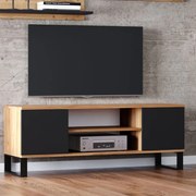 Móvel TV Focus 135 cm - cor carvalho artesanal/preto