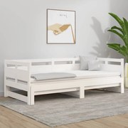 vidaXL Sofá-cama de puxar 2x(90x200) cm pinho maciço branco