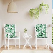 vidaXL Almofadas de cadeira 2 pcs Padrão de folhas 100 x 50 x 3 cm