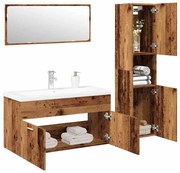 vidaXL 4 pcs conj. móveis casa banho derivados madeira madeira velha