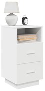 Mesas de cabeceira 2 pcs com 2 gavetas 36x36x68 cm branco