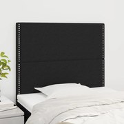 vidaXL Cabeceira de cama 2 pcs tecido 80x5x78/88 cm preto