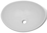 vidaXL Lavatório cerâmica 40x33 cm oval branco