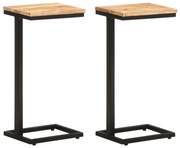 vidaXL Mesas de apoio 2 pcs 31,5x24,5x64,5 cm madeira de acácia