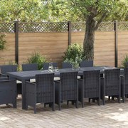 vidaXL Conjunto de Jantar para Jardim 13 pcs Antracite Largo