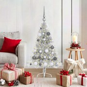 vidaXL Árvore de Natal Artificial Pré-iluminada Prateado 120 cm PET