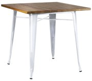 Mesa Torix Quadrada Madeira Natural 80 cm - Branco