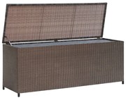 vidaXL Caixa de arrumação para jardim 120x50x60 cm vime PE castanho