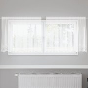 vidaXL Cortina de Renda com cortinas Floral Branco 200 x 80 cm Poliéster