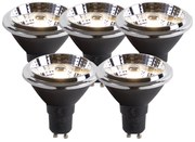 Conjunto de 5 Lâmpadas LED GU10 AR70 6W 380lm 3000K