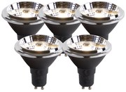 Conjunto de 5 lâmpadas LED GU10 AR70 6W 475lm 3000K