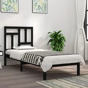 vidaXL Estrutura cama pequena solteiro 75x190 cm madeira maciça preto