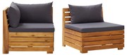 2 pcs conjunto lounge de jardim c/ almofadões acácia maciça