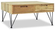 vidaXL Mesa de centro em teca maciça 80x80x40 cm