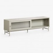 Móvel Tv 180x40 Cm Em Aço E Vidro Paoline Verde Cáqui - Sklum
