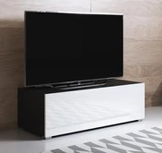 Móvel TV Lorvão – 100x32 cm – Preto e Branco com Pés – Design Moderno