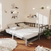 vidaXL Estrutura sofá-cama de puxar 2x(90x200)cm pinho maciço cinzento