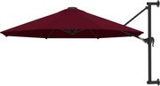vidaXL Guarda-sol de montar na parede com mastro metálico 300 cm bordô