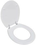 vidaXL Assento de sanita com tampa design simples MDF branco