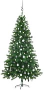 vidaXL Árvore Natal artificial pré-iluminada c/ bolas 150 cm verde