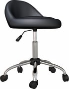 HOMCOM Banco com Rodas Banco Giratório com Altura Ajustável Cosmética Dentista Cabeleireiro Ø50x63-83 cm Preto | Aosom Portugal