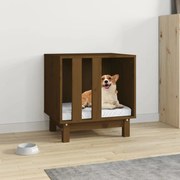 vidaXL Casota para cães 50x40x52 cm pinho maciço castanho mel