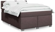 vidaXL Cama com molas/colchão 140x190 cm tecido castanho-escuro