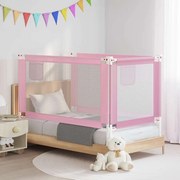 vidaXL Barra de segurança p/ cama infantil tecido 150x25 cm rosa