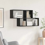 vidaXL Prateleira de Parede com prateleira Outros Preto madeira