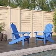 vidaXL Cadeiras de jardim Adirondack 2 pcs PEAD azul