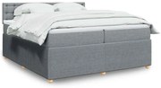 vidaXL Cama com molas/colchão 200x200 cm tecido cinza-claro