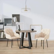 vidaXL Cadeiras de jantar 2 pcs veludo cor creme
