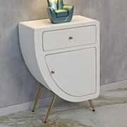 MESA DE CABECEIRA VENUS 60X32X79 CM BRANCA E DOURADA