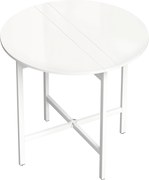 HOMCOM Mesa de jantar dobrável, mesa de cozinha redonda Ø 80 cm para 4 pessoas com 2 abas, pés em aço, branco | Aosom Portugal