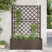 Vaso/floreira de jardim com treliça 100x43x142 cm PP cor moca