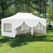 Tenda 600 x 300 cm pop-up com 6 paredes laterais removíveis para festas, casamentos, eventos com bolsa branca
