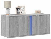 vidaXL Móvel de parede p/ TV c/ luzes LED 80x31x35 cm cinzento sonoma