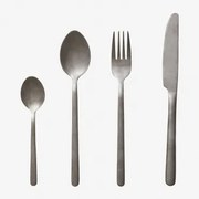 Conjunto De Talheres De 16 Peças Em Aço Inoxidável Gibara Cinza Cromado - Sklum