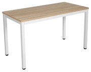 Mesa de estudo robusta para escritório com pés niveladores | VASAGLE | 120 x 60 x 76 cm | castanho claro|branco | LWD64N.