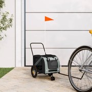 vidaXL Reboque de bicicleta p/ animais tecido oxford/ferro cinza/preto