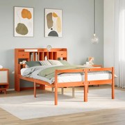 vidaXL Cama com estante sem colchão 160x200 cm pinho maciço