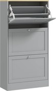 HOMCOM Sapateira Móvel Sapateira de Entrada 18 Pares sapatos com 3 Portas Abatíveis e Prateleiras Reguláveis 60x23,5x115 cm Cinza | Aosom Portugal
