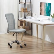 Cadeira de Escritório de Malha Giratória sem Apoio para os Braços com Altura Ajustável Carga 43x58x90-100 cm Cinza