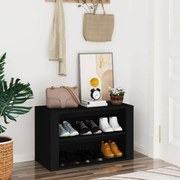 vidaXL Sapateira 75x35x45 cm derivados de madeira preto