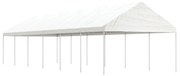vidaXL Gazebo com telhado 13,38x4,08x3,22 m polietileno branco